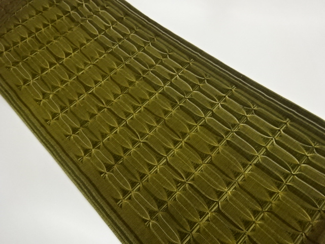 JAPANESE FUKURO OBI / KIN-TOSHI / WOVEN ABSTRACT GRID
